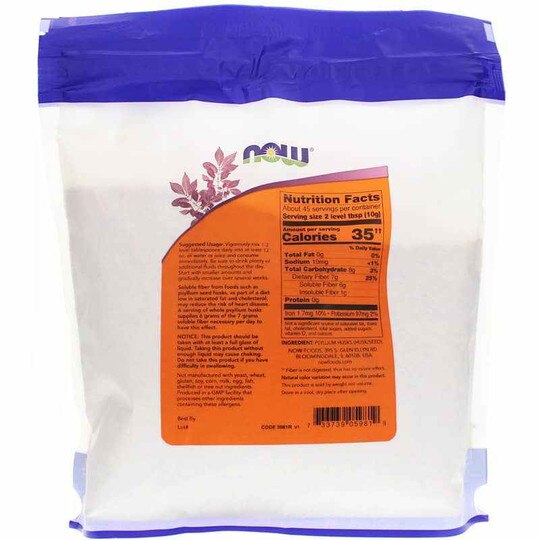 Whole Psyllium Husks Powder, NOW